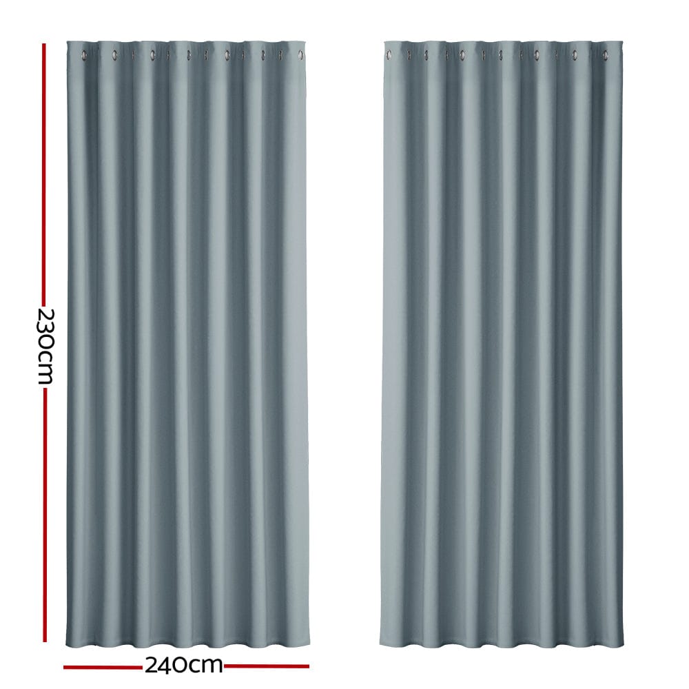 Artiss Home & Garden > Curtains > Curtains & Drapes Artiss 2X Blockout Curtains Eyelet 240x230cm Grey