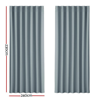 Artiss Home & Garden > Curtains > Curtains & Drapes Artiss 2X Blockout Curtains Eyelet 240x230cm Grey