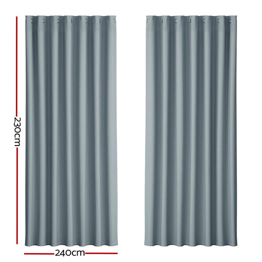 Artiss Home & Garden > Curtains > Curtains & Drapes Artiss 2X Blockout Curtains Eyelet 240x230cm Grey