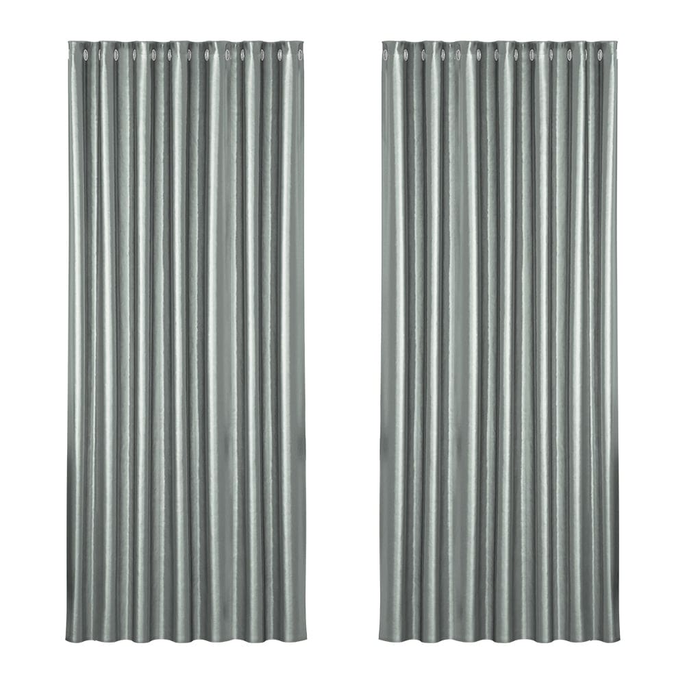 Artiss Home & Garden > Curtains > Curtains & Drapes Artiss 2X Blockout Curtains Eyelet 240x230cm Grey Shine