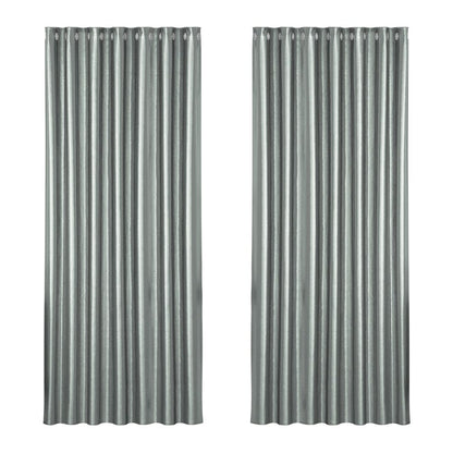 Artiss Home & Garden > Curtains > Curtains & Drapes Artiss 2X Blockout Curtains Eyelet 240x230cm Grey Shine