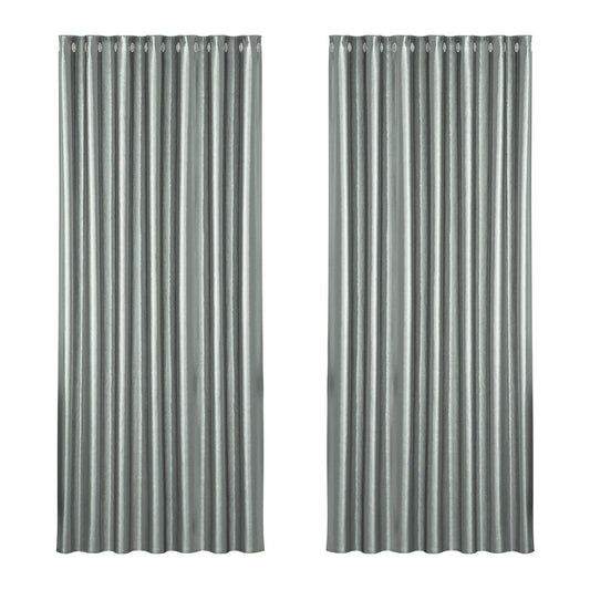 Artiss Home & Garden > Curtains > Curtains & Drapes Artiss 2X Blockout Curtains Eyelet 240x230cm Grey Shine