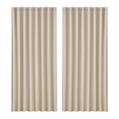 Artiss Home & Garden > Curtains > Curtains & Drapes Artiss 2X Blockout Curtains Eyelet 300x230cm Beige