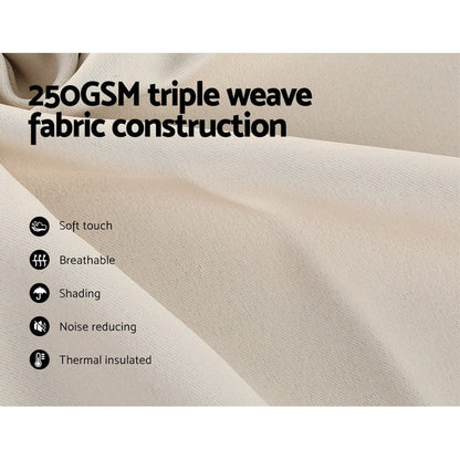 Artiss Home & Garden > Curtains > Curtains & Drapes Artiss 2X Blockout Curtains Eyelet 300x230cm Beige
