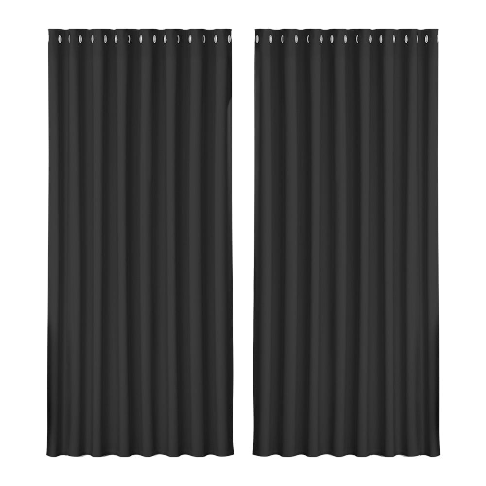 Artiss Home & Garden > Curtains > Curtains & Drapes Artiss 2X Blockout Curtains Eyelet 300x230cm Black