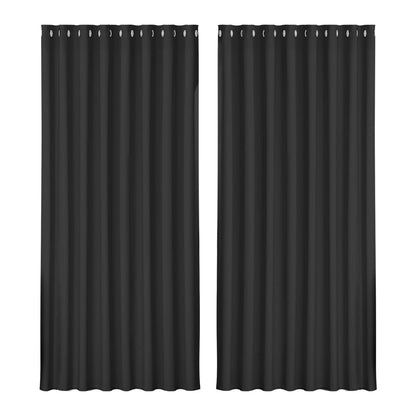 Artiss Home & Garden > Curtains > Curtains & Drapes Artiss 2X Blockout Curtains Eyelet 300x230cm Black
