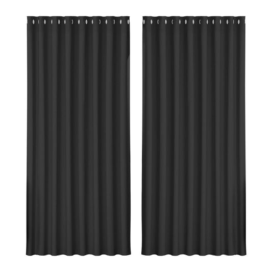 Artiss Home & Garden > Curtains > Curtains & Drapes Artiss 2X Blockout Curtains Eyelet 300x230cm Black