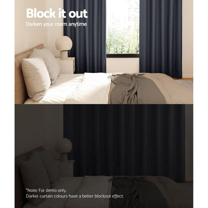 Artiss Home & Garden > Curtains > Curtains & Drapes Artiss 2X Blockout Curtains Eyelet 300x230cm Charcoal