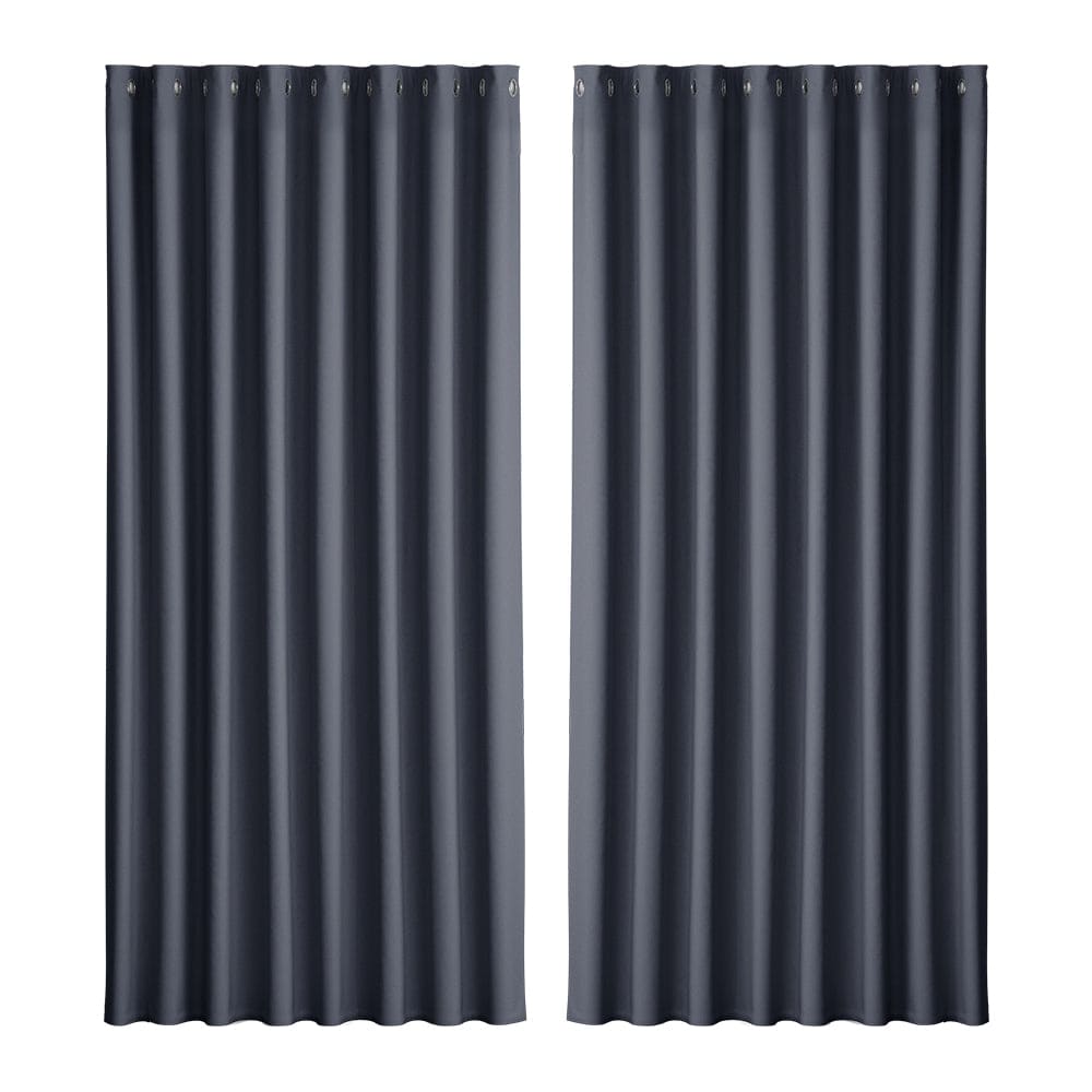 Artiss Home & Garden > Curtains > Curtains & Drapes Artiss 2X Blockout Curtains Eyelet 300x230cm Charcoal