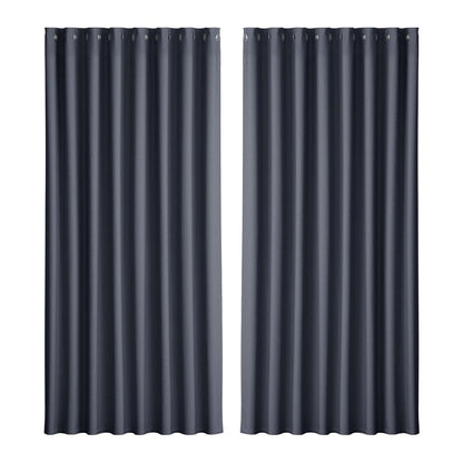 Artiss Home & Garden > Curtains > Curtains & Drapes Artiss 2X Blockout Curtains Eyelet 300x230cm Charcoal