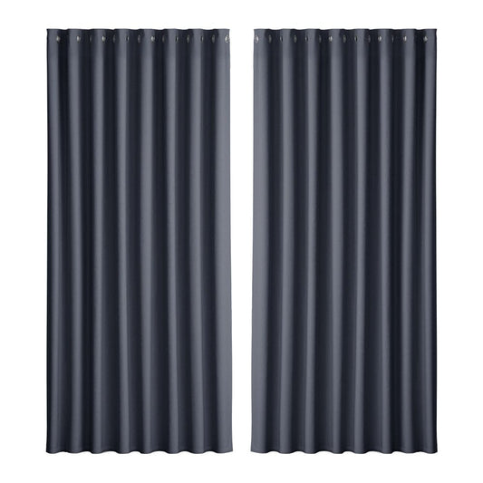 Artiss Home & Garden > Curtains > Curtains & Drapes Artiss 2X Blockout Curtains Eyelet 300x230cm Charcoal