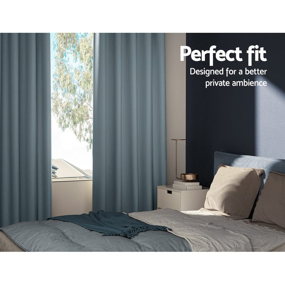 Artiss Home & Garden > Curtains > Curtains & Drapes Artiss 2X Blockout Curtains Eyelet 300x230cm Grey