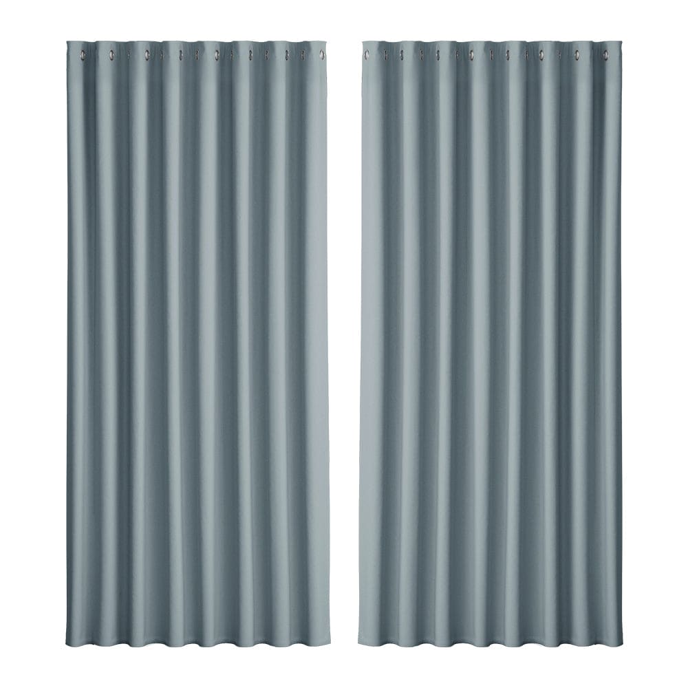 Artiss Home & Garden > Curtains > Curtains & Drapes Artiss 2X Blockout Curtains Eyelet 300x230cm Grey