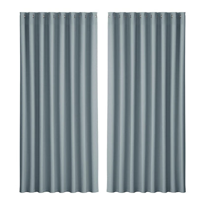 Artiss Home & Garden > Curtains > Curtains & Drapes Artiss 2X Blockout Curtains Eyelet 300x230cm Grey