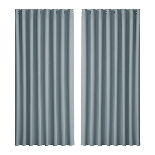 Artiss Home & Garden > Curtains > Curtains & Drapes Artiss 2X Blockout Curtains Eyelet 300x230cm Grey