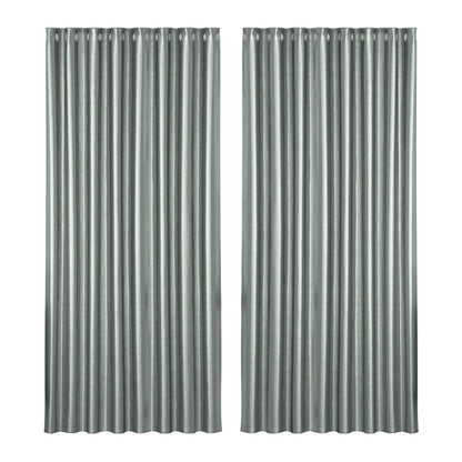 Artiss Home & Garden > Curtains > Curtains & Drapes Artiss 2X Blockout Curtains Eyelet 300x230cm Grey Shine