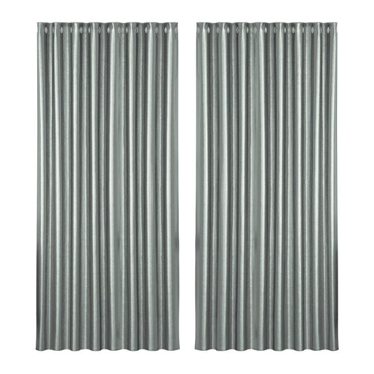 Artiss Home & Garden > Curtains > Curtains & Drapes Artiss 2X Blockout Curtains Eyelet 300x230cm Grey Shine