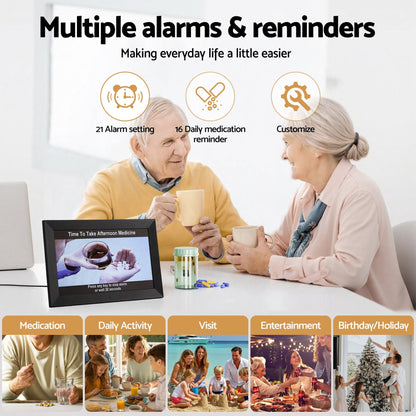 Artiss Home & Garden > Decor > Clocks Artiss 10" Digital Day Clock Alarm Calendar Dementia Date Week Desk Clocks Black
