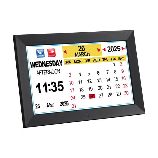 Artiss Home & Garden > Decor > Clocks Artiss 10" Digital Day Clock Alarm Calendar Dementia Date Week Desk Clocks Black