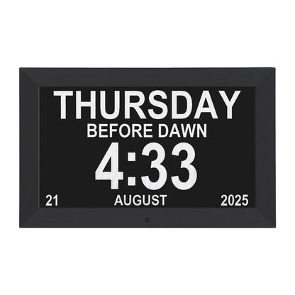 Artiss Home & Garden > Decor > Clocks Artiss 10" Digital Day Clock Alarm Calendar Dementia Date Week Desk Clocks Black