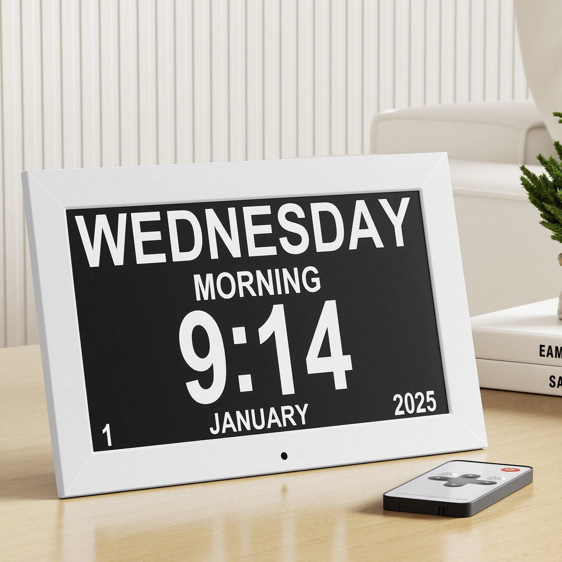 Artiss Home & Garden > Decor > Clocks Artiss 10" Digital Day Clock Alarm Calendar Dementia Date Week Desk Clocks White