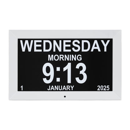Artiss Home & Garden > Decor > Clocks Artiss 10" Digital Day Clock Alarm Calendar Dementia Date Week Desk Clocks White