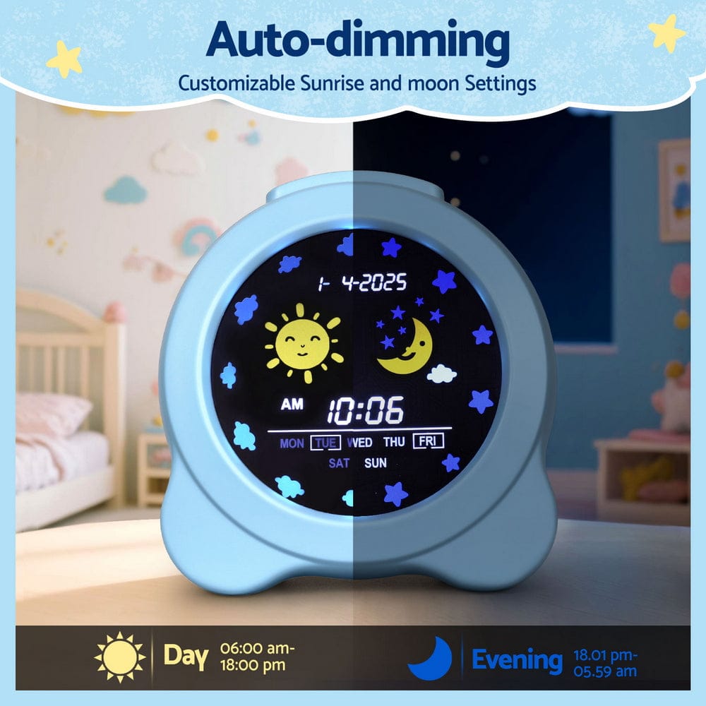 Artiss Home & Garden > Decor > Clocks Artiss 3.8" Digital Day Clock Calendar Alarm LCD Display Blue