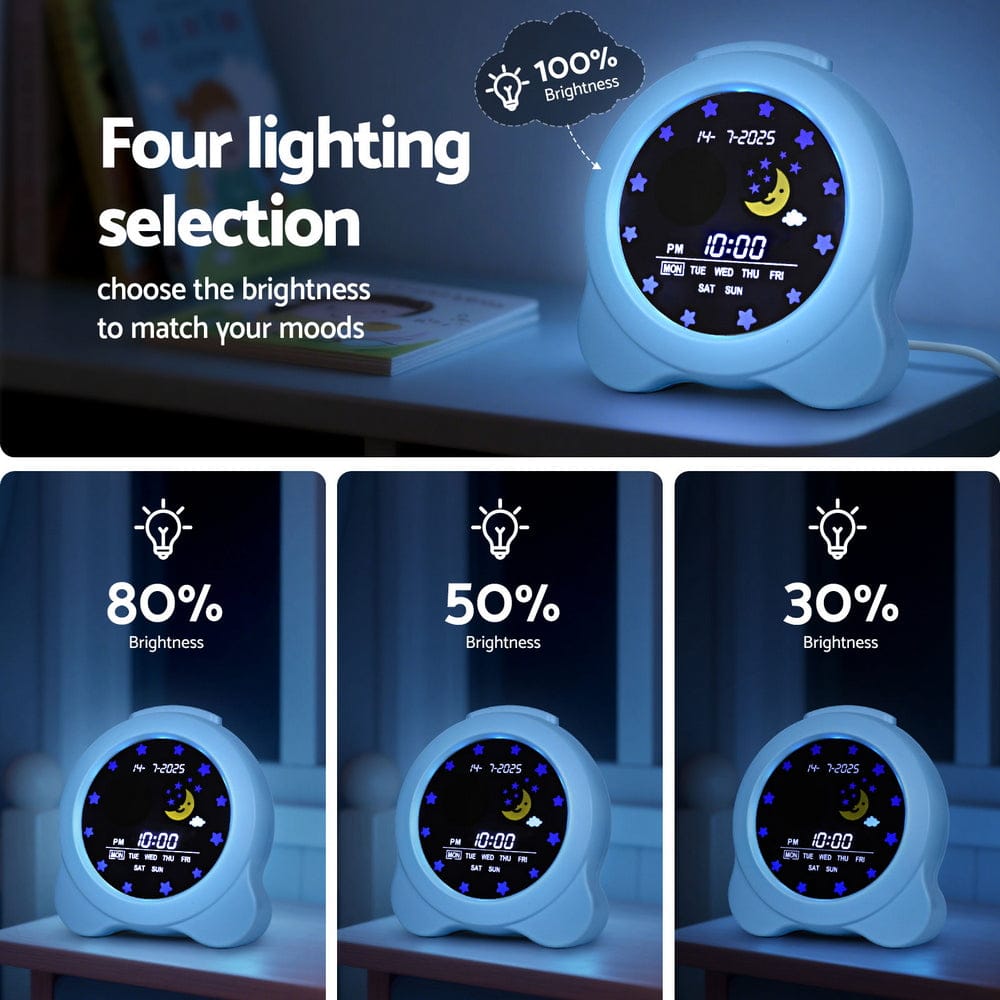Artiss Home & Garden > Decor > Clocks Artiss 3.8" Digital Day Clock Calendar Alarm LCD Display Blue