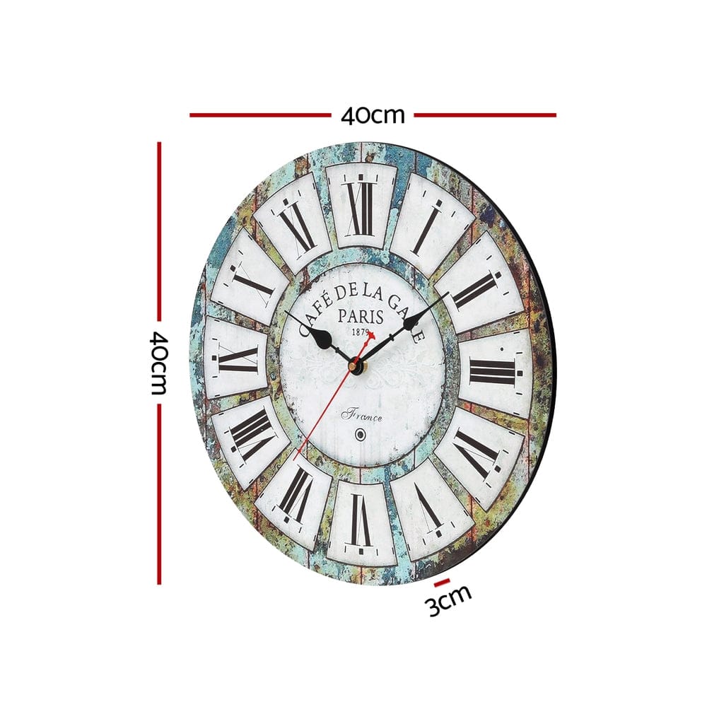 Artiss Home & Garden > Decor > Clocks Artiss 40CM Wall Clock Rustic Design