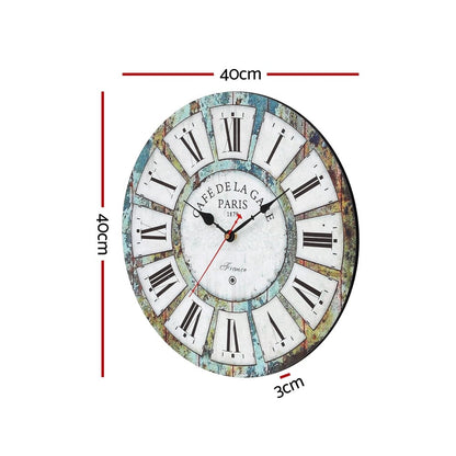 Artiss Home & Garden > Decor > Clocks Artiss 40CM Wall Clock Rustic Design