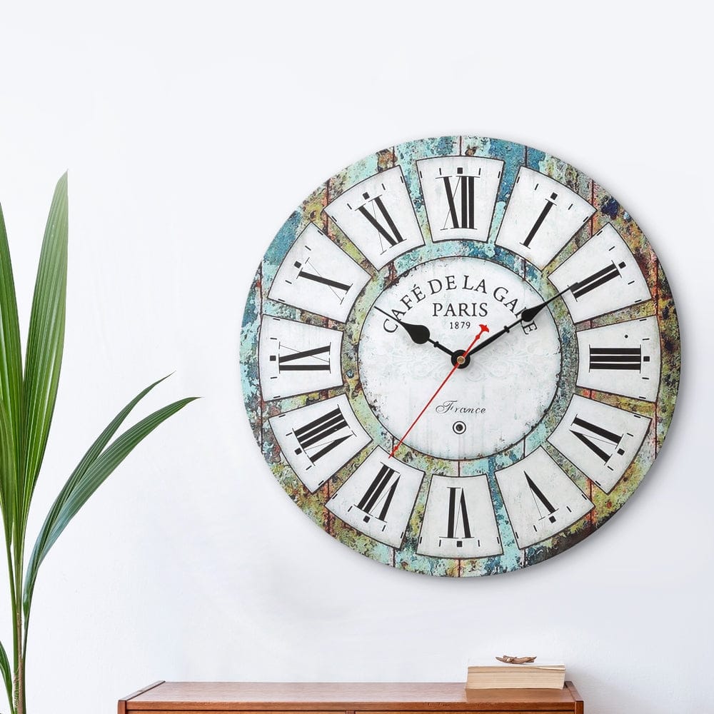 Artiss Home & Garden > Decor > Clocks Artiss 40CM Wall Clock Rustic Design
