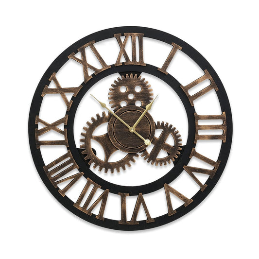 Artiss Home & Garden > Decor > Clocks Artiss 60cm Wall Clock Large Retro Roman Numerals Brown