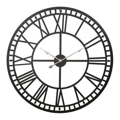 Artiss Home & Garden > Decor > Clocks Artiss 60cm Wall Clock Large Roman Numerals Metal Black