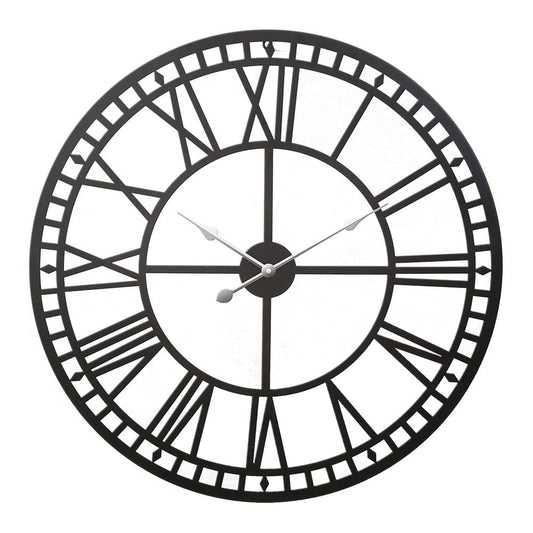 Artiss Home & Garden > Decor > Clocks Artiss 60cm Wall Clock Large Roman Numerals Metal Black