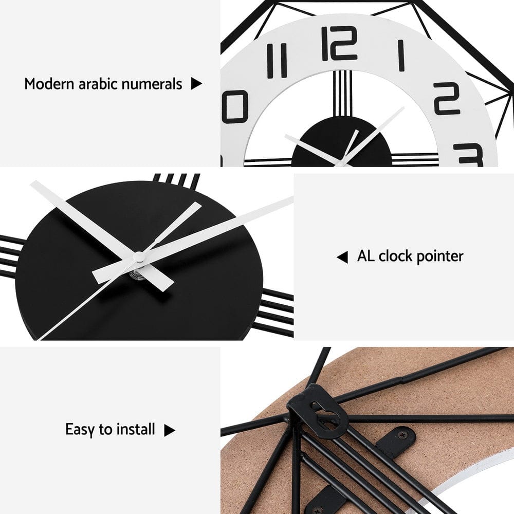 Artiss Home & Garden > Decor > Clocks Artiss 60CM Wall Clock Octagon