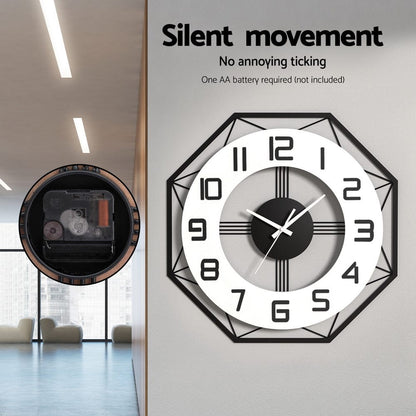 Artiss Home & Garden > Decor > Clocks Artiss 60CM Wall Clock Octagon