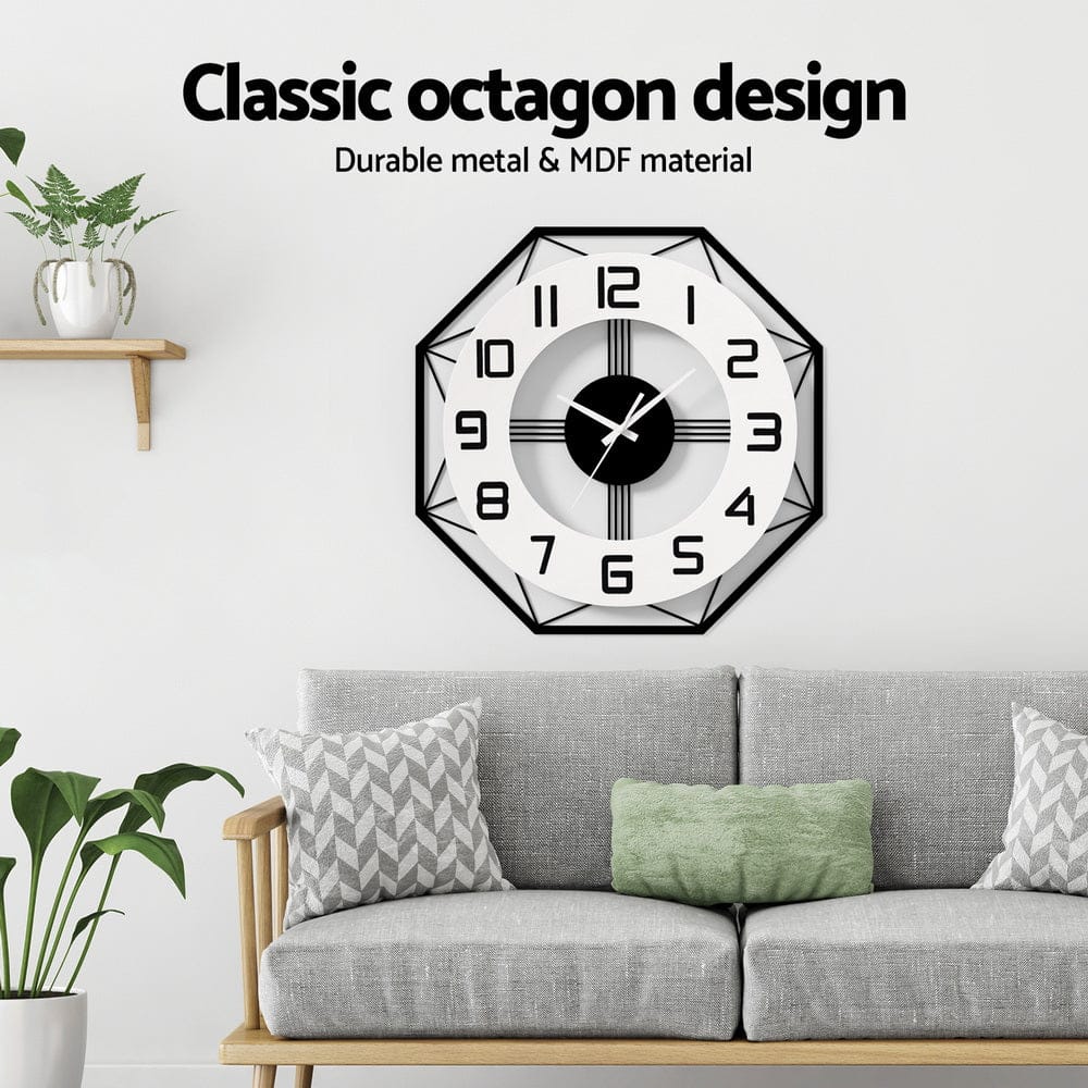 Artiss Home & Garden > Decor > Clocks Artiss 60CM Wall Clock Octagon