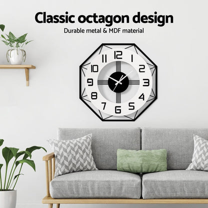 Artiss Home & Garden > Decor > Clocks Artiss 60CM Wall Clock Octagon
