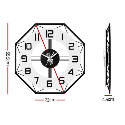 Artiss Home & Garden > Decor > Clocks Artiss 60CM Wall Clock Octagon