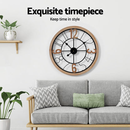 Artiss Home & Garden > Decor > Clocks Artiss 60CM Wall Clock Wooden