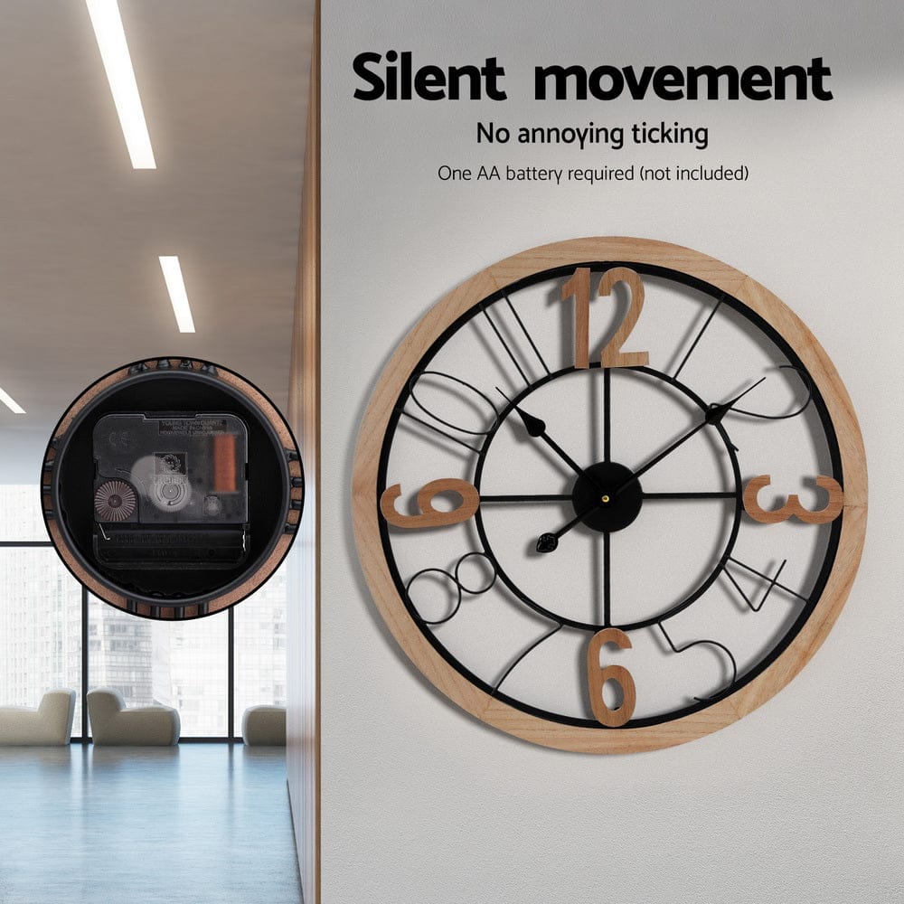 Artiss Home & Garden > Decor > Clocks Artiss 60CM Wall Clock Wooden