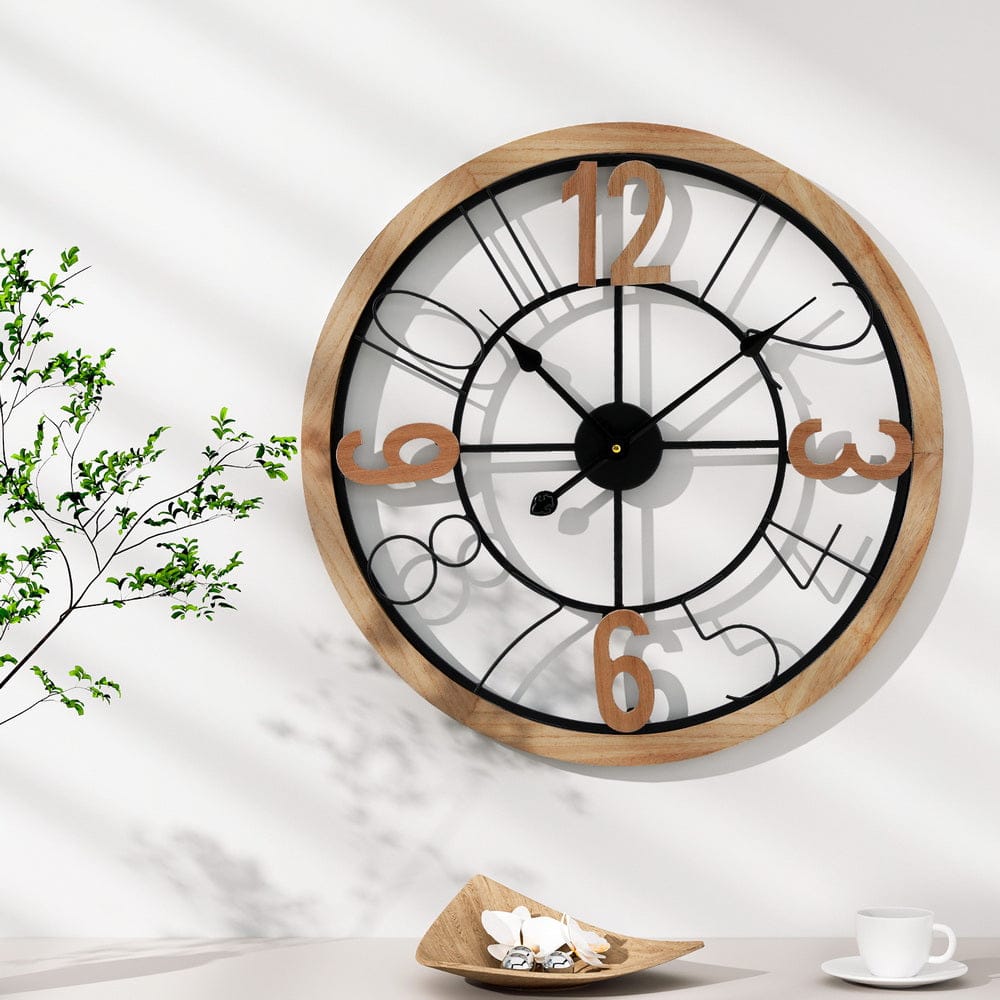 Artiss Home & Garden > Decor > Clocks Artiss 60CM Wall Clock Wooden