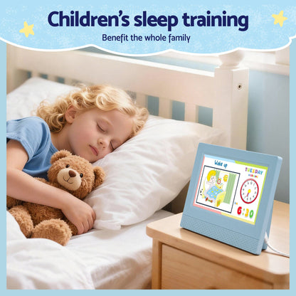 Artiss Home & Garden > Decor > Clocks Artiss 7" Digital Day Clock Calendar Alarm LCD Children Sleep Trainer Clocks Blue