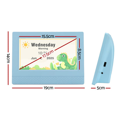 Artiss Home & Garden > Decor > Clocks Artiss 7" Digital Day Clock Calendar Alarm LCD Children Sleep Trainer Clocks Blue