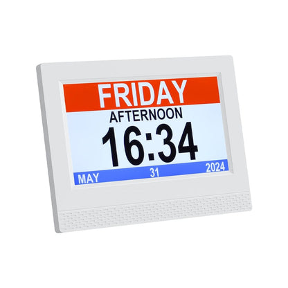 Artiss Home & Garden > Decor > Clocks Artiss 7" Digital Day Clock Calendar Alarm White