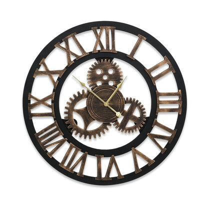 Artiss Home & Garden > Decor > Clocks Artiss 80cm Wall Clock Large Retro Roman Numerals Brown