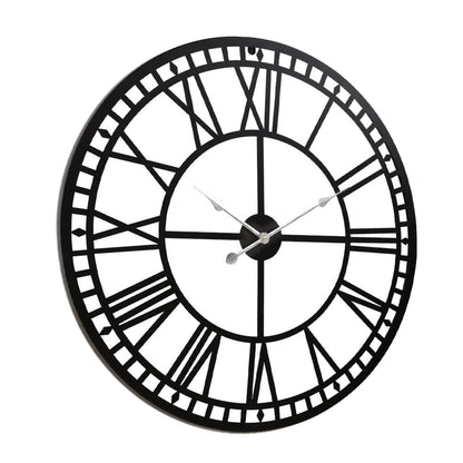 Artiss Home & Garden > Decor > Clocks Artiss 80cm Wall Clock Large Roman Numerals Metal Black