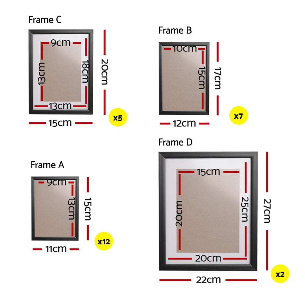 Artiss Home & Garden > Decor > Picture Frames Artiss Photo Frames Art Holder 26PCS 8x10" 5x7" 4x6" 3.5x5" Black
