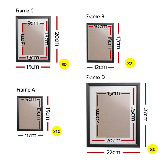 Artiss Home & Garden > Decor > Picture Frames Artiss Photo Frames Art Holder 26PCS 8x10" 5x7" 4x6" 3.5x5" Black