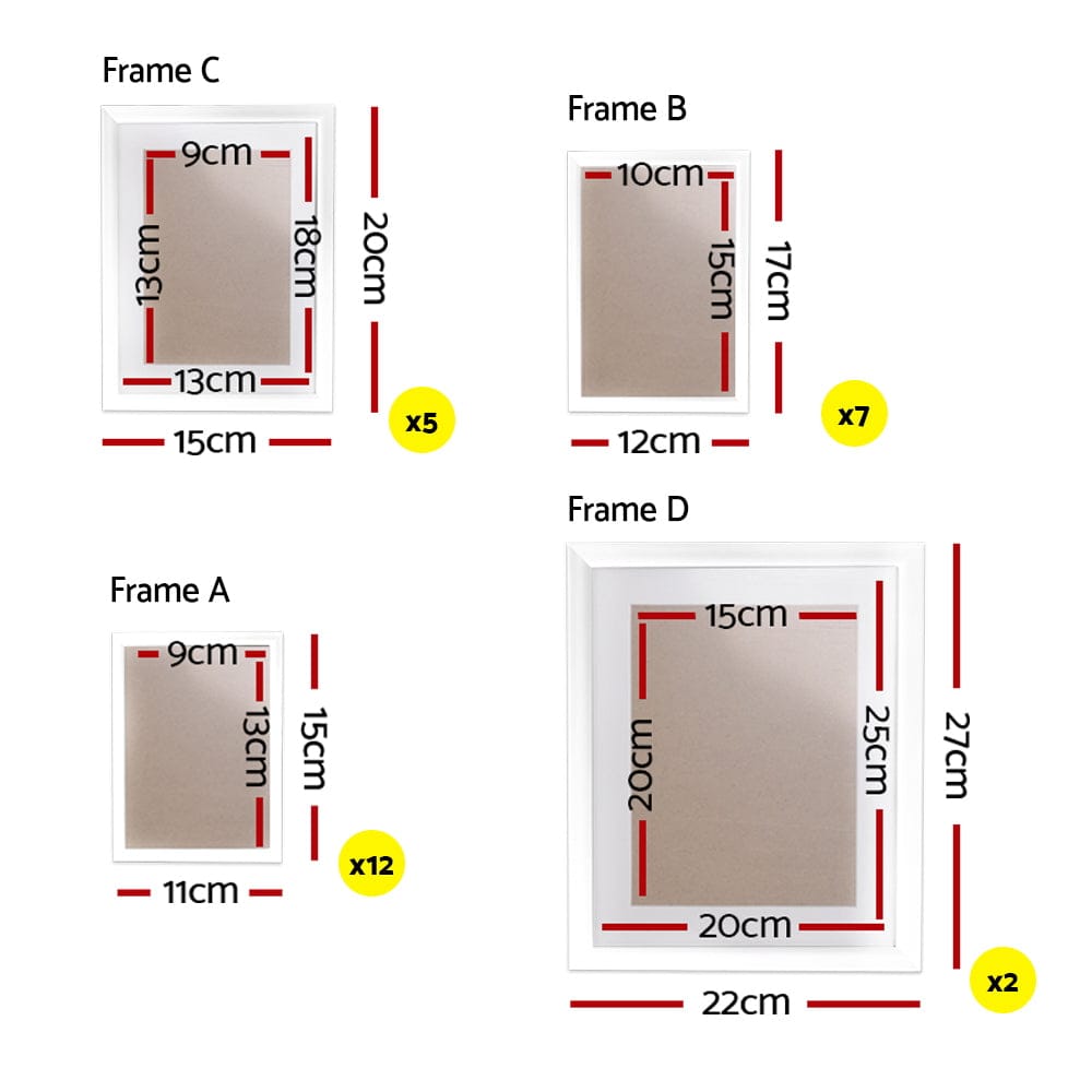 Artiss Home & Garden > Decor > Picture Frames Artiss Photo Frames Art Holder 26PCS 8x10" 5x7" 4x6" 3.5x5" White